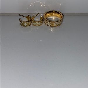Authentic Coach ring and earrings